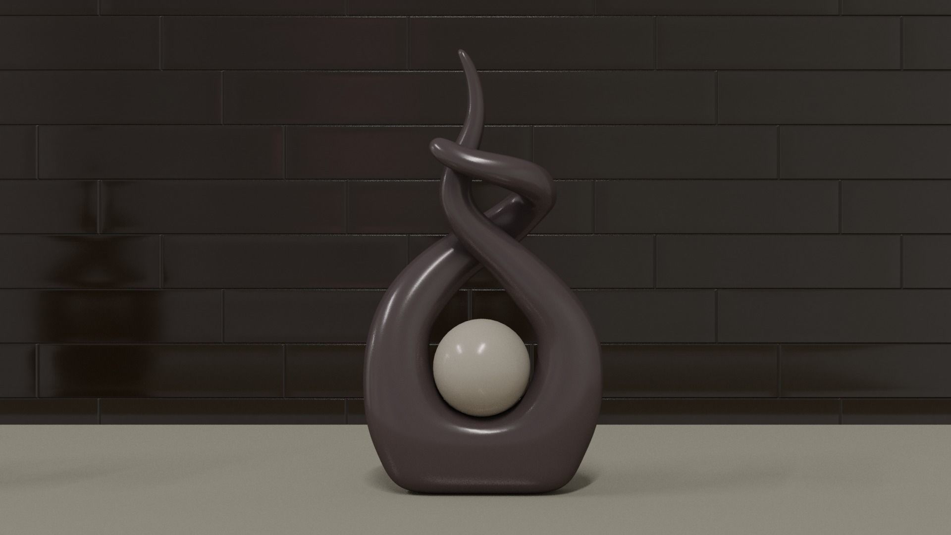 abstract sculpture Low-poly 3D model_1