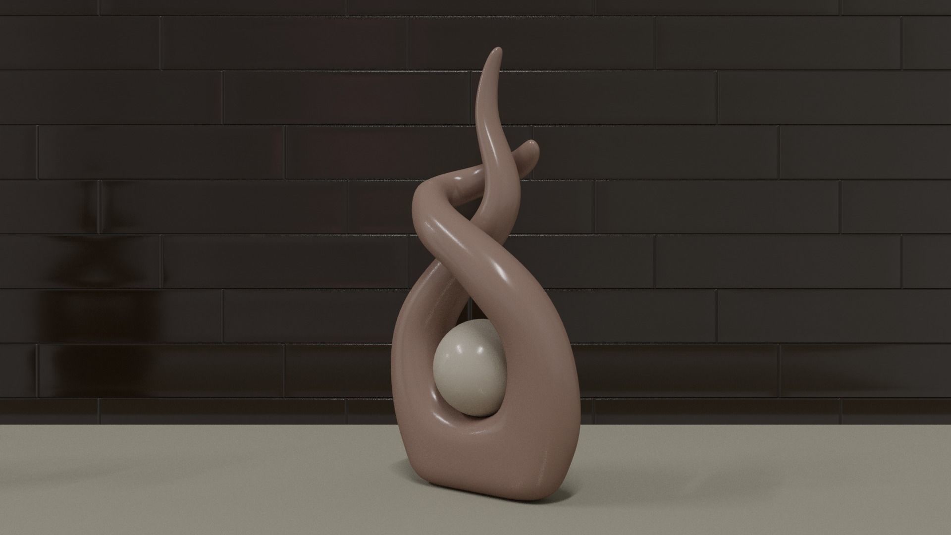 abstract sculpture Low-poly 3D model_4