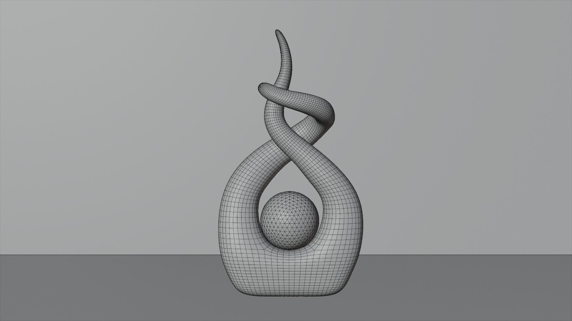 abstract sculpture Low-poly 3D model_6