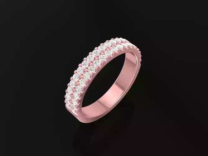 Half Eternity Diamond Band Ring 3D Model  2378