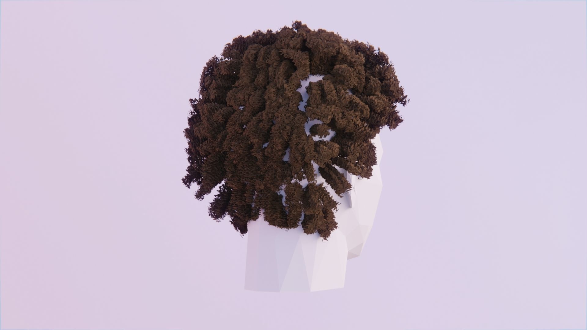 Curly Afro - High Poly Free 3D model_1