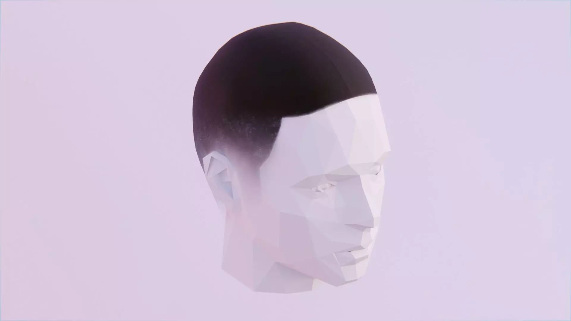 Buzzed Hair Low-poly 3D model_0