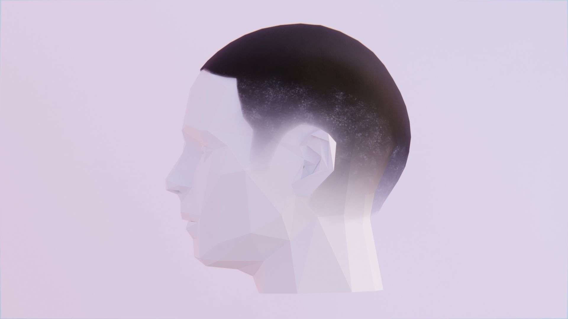 Buzzed Hair Low-poly 3D model_1
