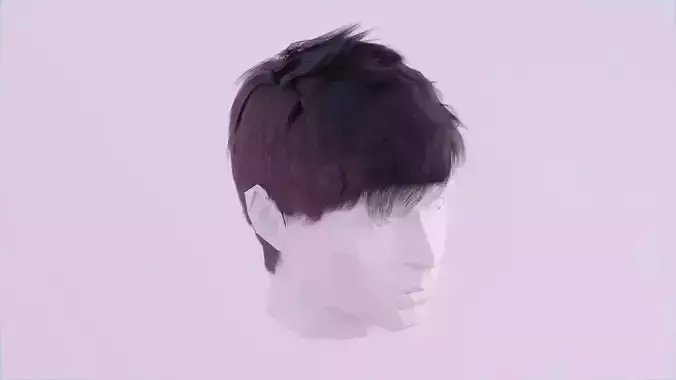 Hair Style 4 - Short Straight Messy Low-poly 3D model