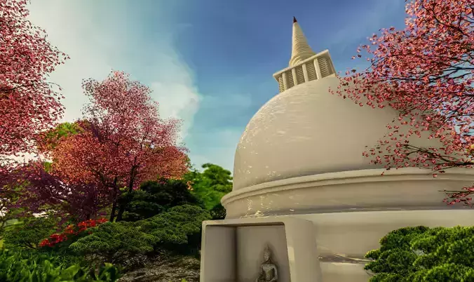Buddhist Stupa 3d model Low-poly 3D model