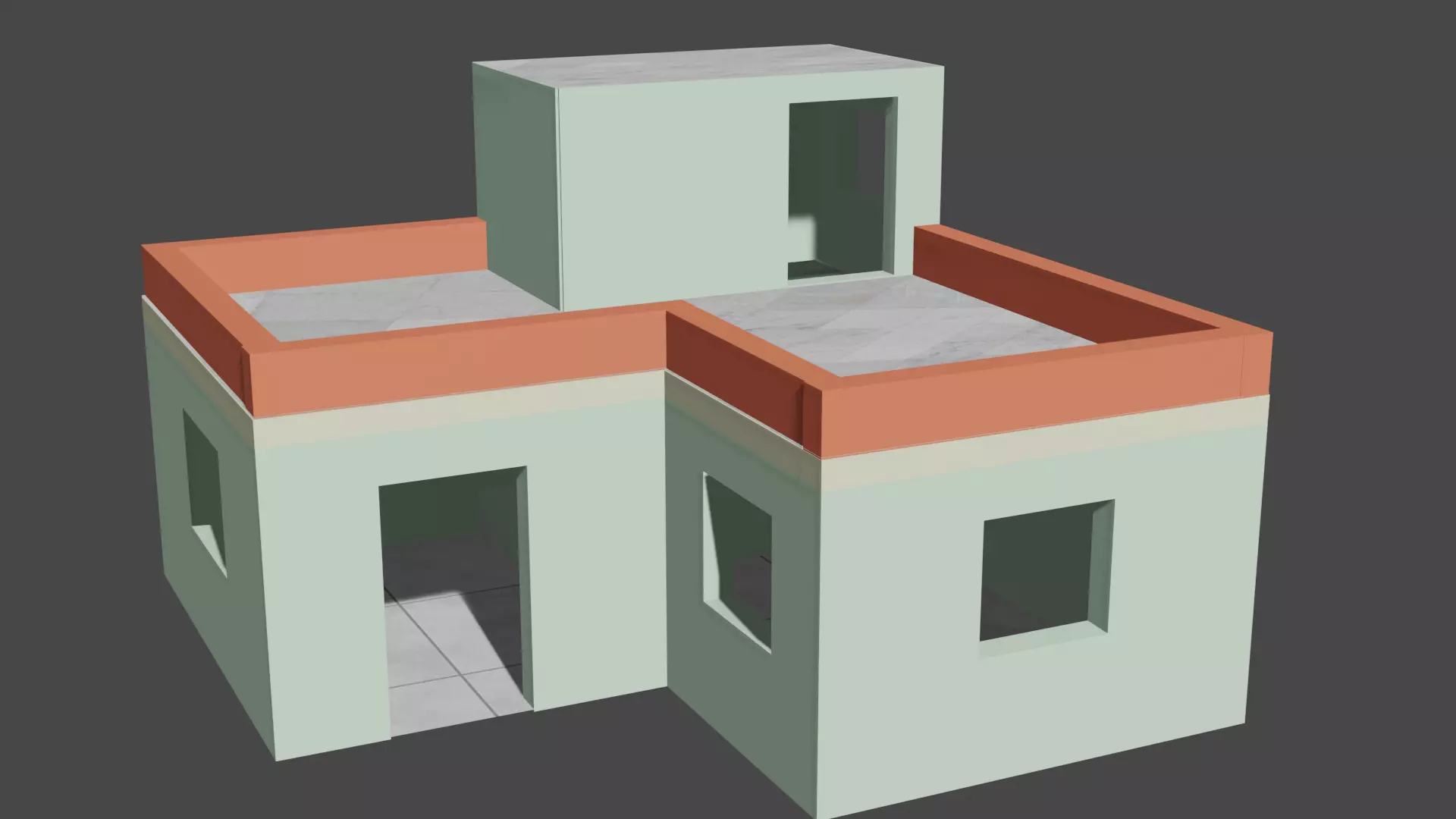 L shape house in Free Fire Free 3D model