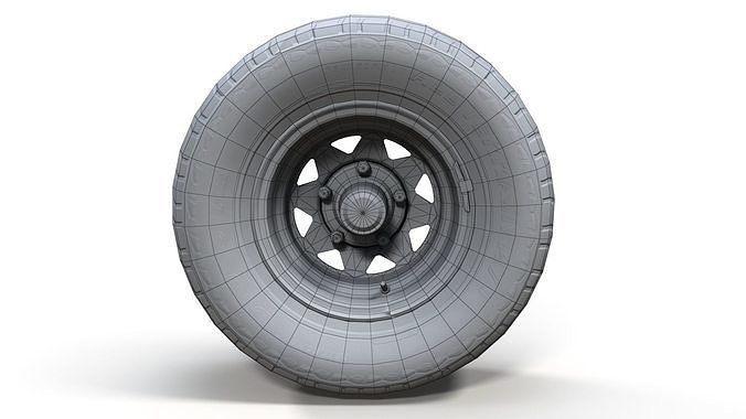 Off Road wheel PBR Low-poly 3D model 6