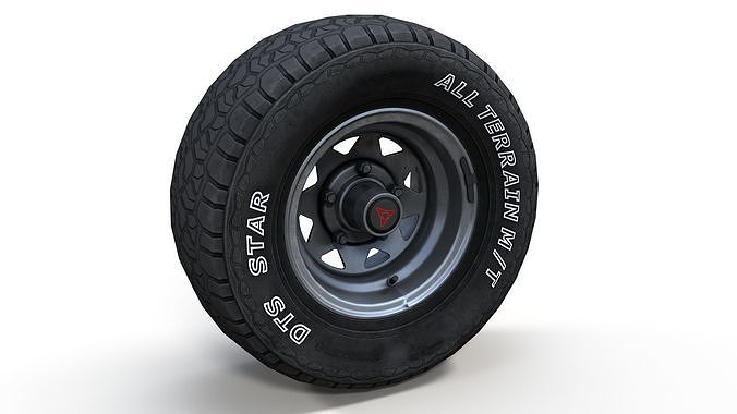 Off Road wheel PBR Low-poly 3D model 2