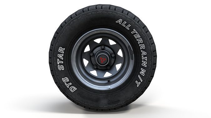 Off Road wheel PBR Low-poly 3D model 3
