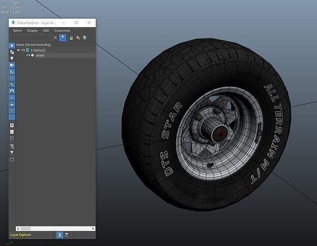Off Road wheel PBR Low-poly 3D model 7