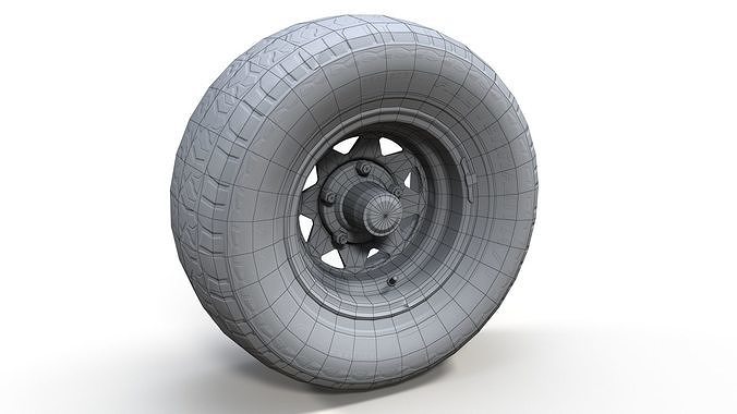 Off Road wheel PBR Low-poly 3D model 5