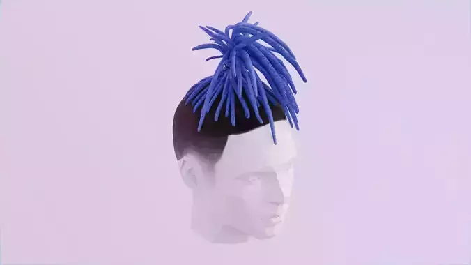 XXXtentacion Dreadlock Hair - Tied Up Low-poly 3D model