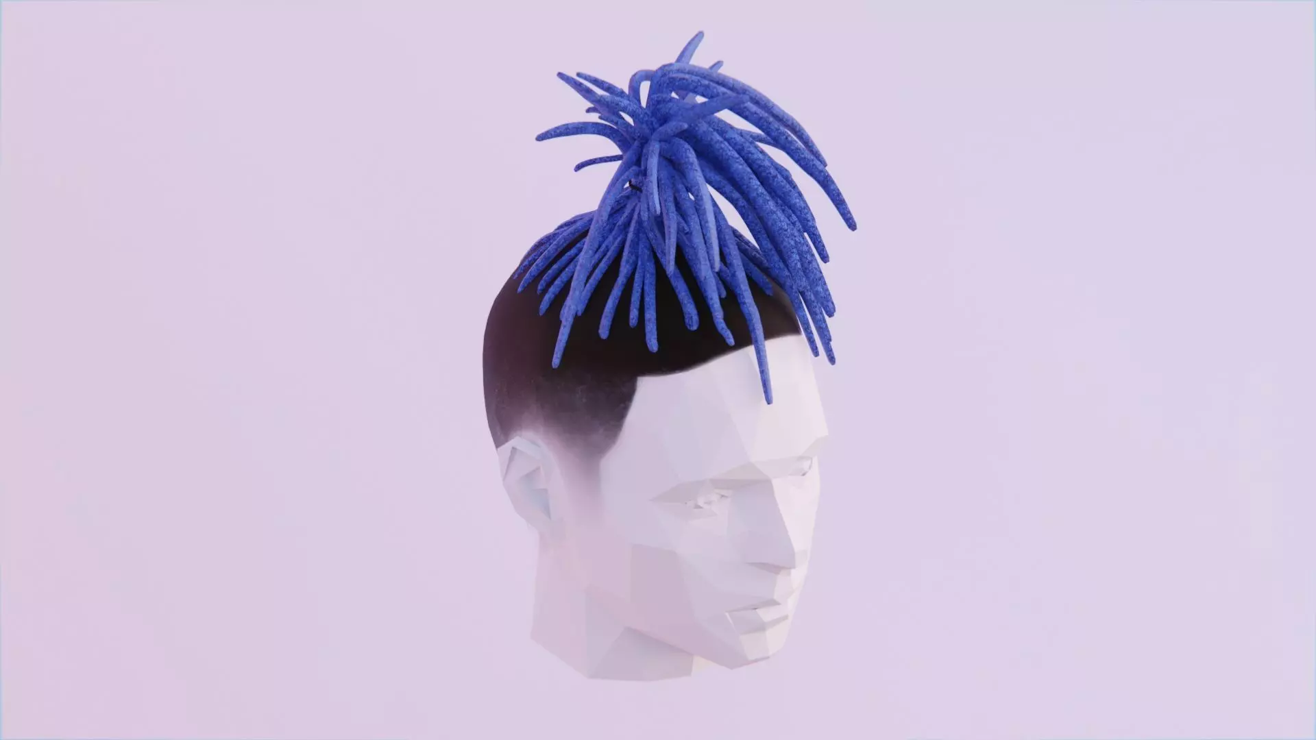 XXXtentacion Dreadlock Hair - Tied Up Low-poly 3D model_0