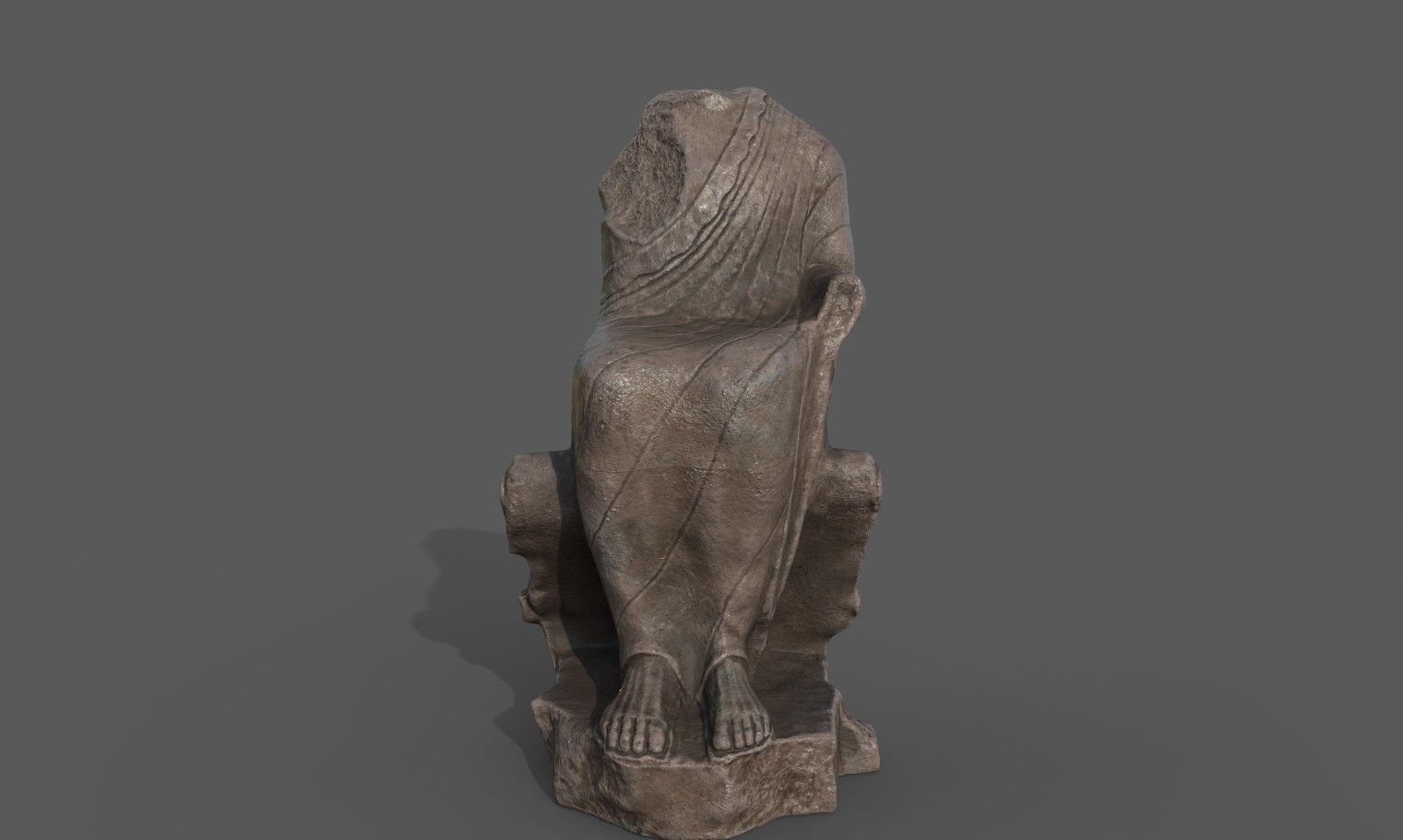 Statue of  Dionysus  AKA  Bacchus  Low-poly 3D model_1