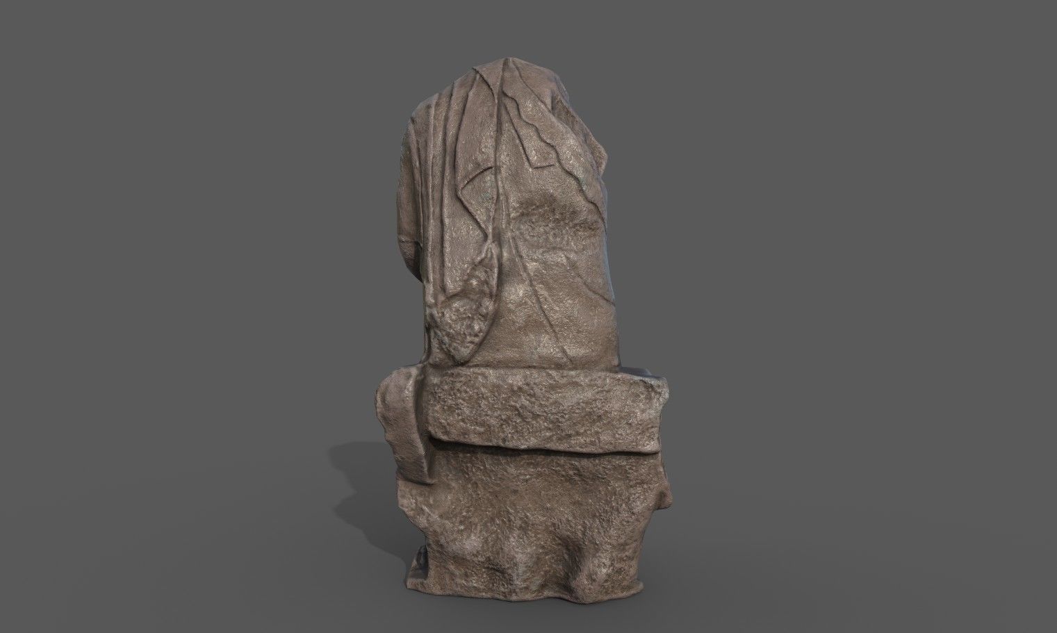 Statue of  Dionysus  AKA  Bacchus  Low-poly 3D model_5