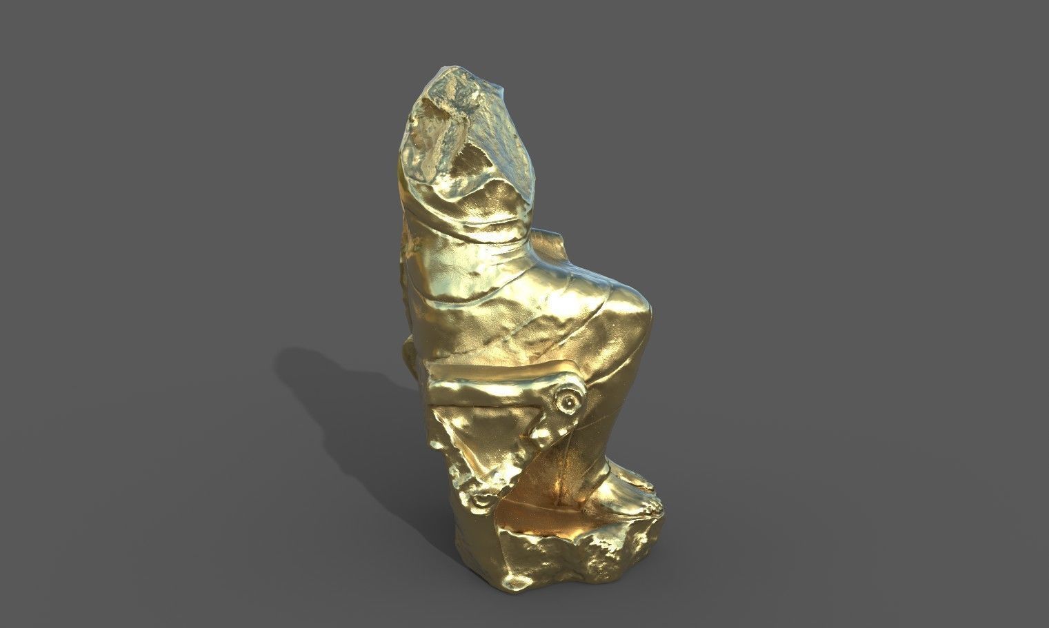 Statue of  Dionysus  AKA  Bacchus  Low-poly 3D model_29