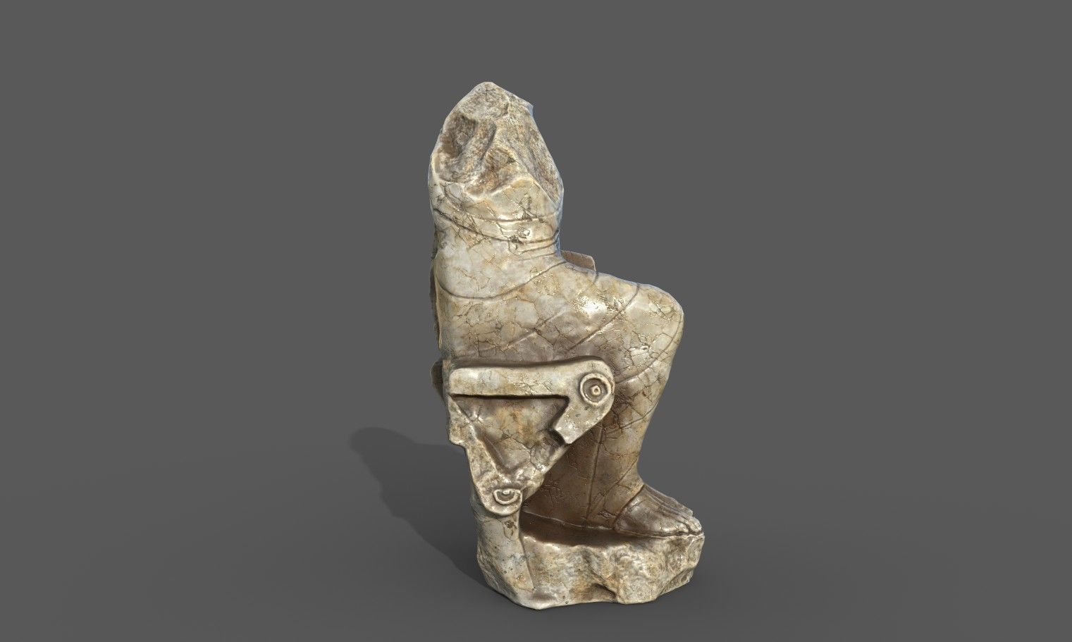 Statue of  Dionysus  AKA  Bacchus  Low-poly 3D model_16