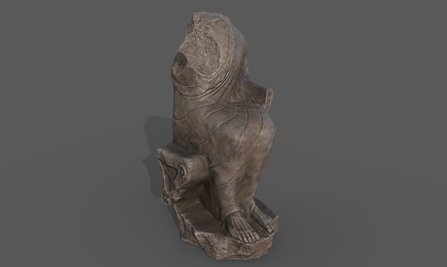 Statue of  Dionysus  AKA  Bacchus  Low-poly 3D model_8