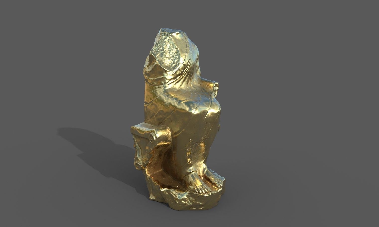 Statue of  Dionysus  AKA  Bacchus  Low-poly 3D model_30