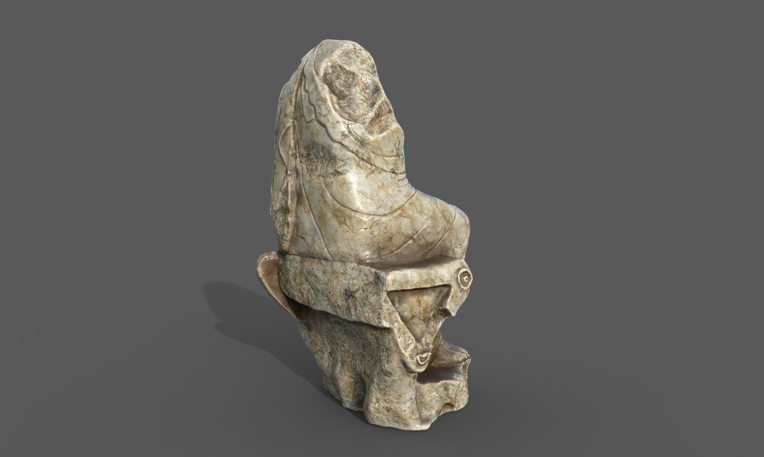 Statue of  Dionysus  AKA  Bacchus  Low-poly 3D model_15