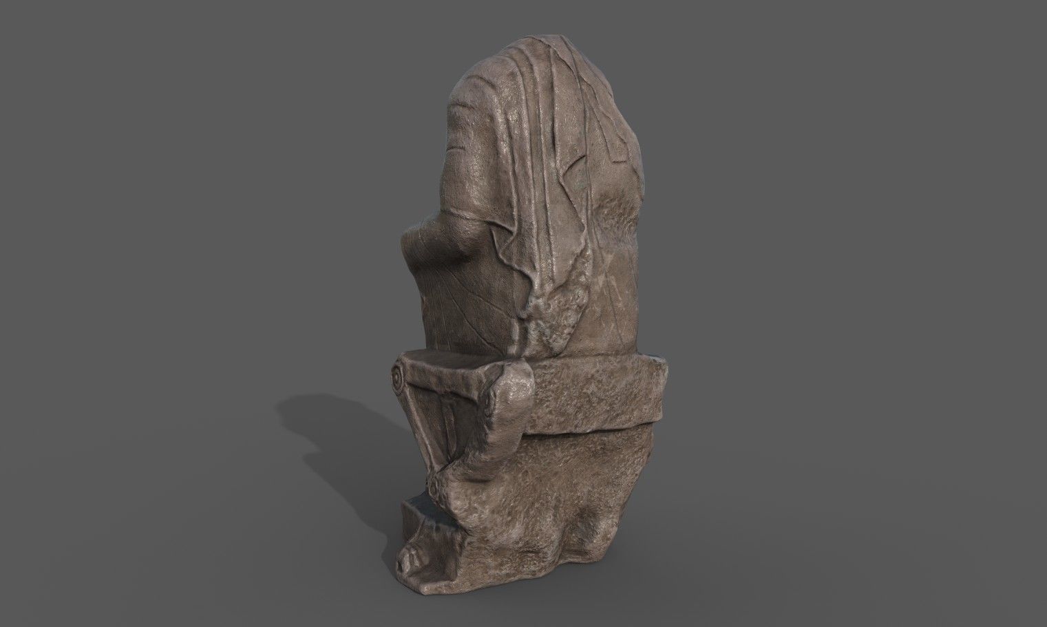 Statue of  Dionysus  AKA  Bacchus  Low-poly 3D model_4