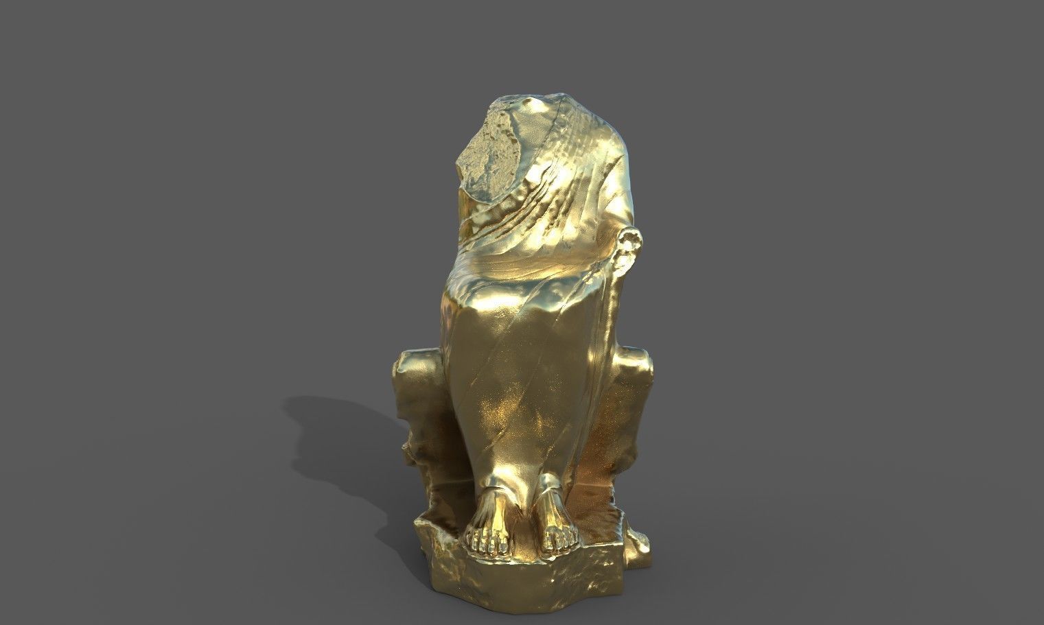 Statue of  Dionysus  AKA  Bacchus  Low-poly 3D model_25