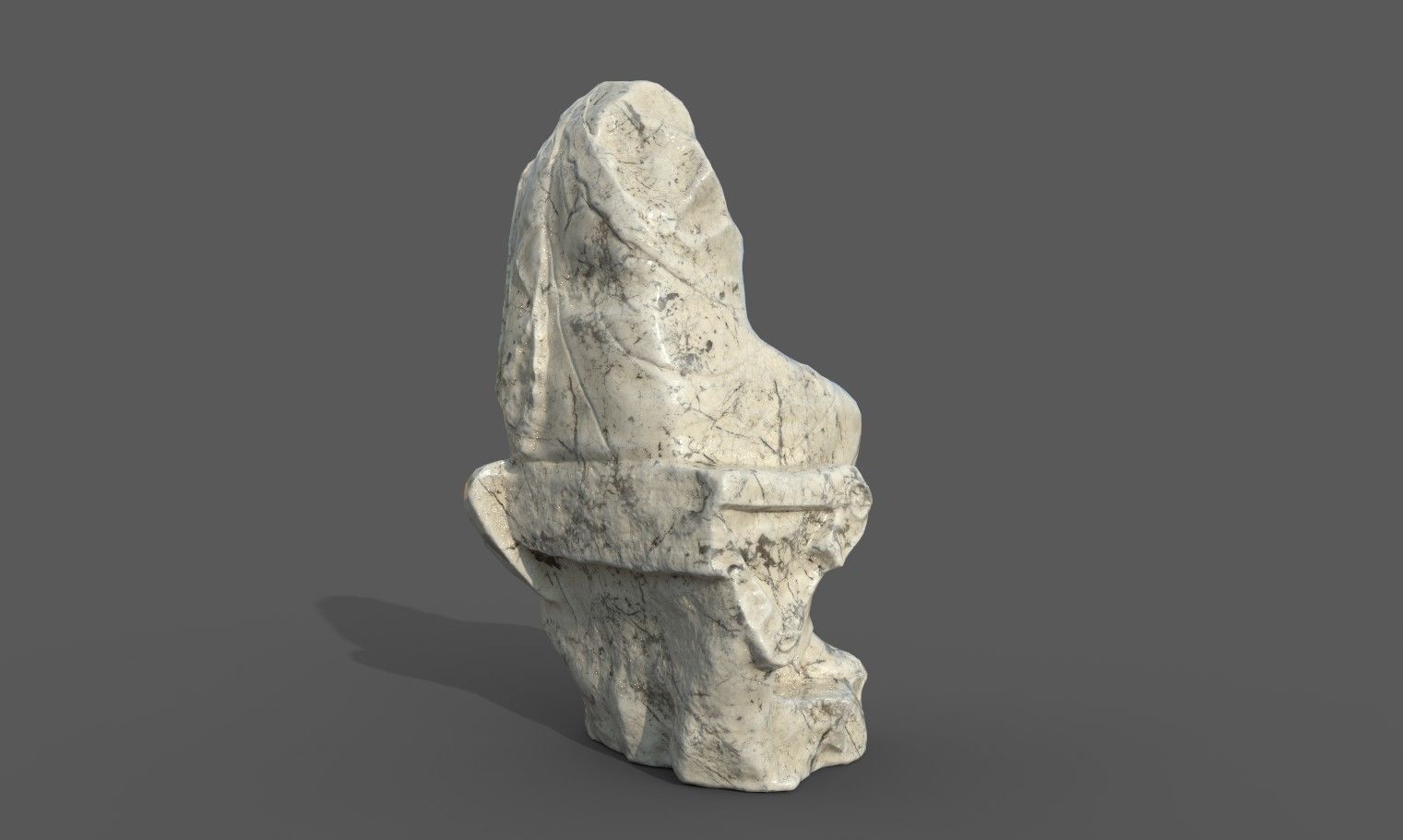 Statue of  Dionysus  AKA  Bacchus  Low-poly 3D model_24