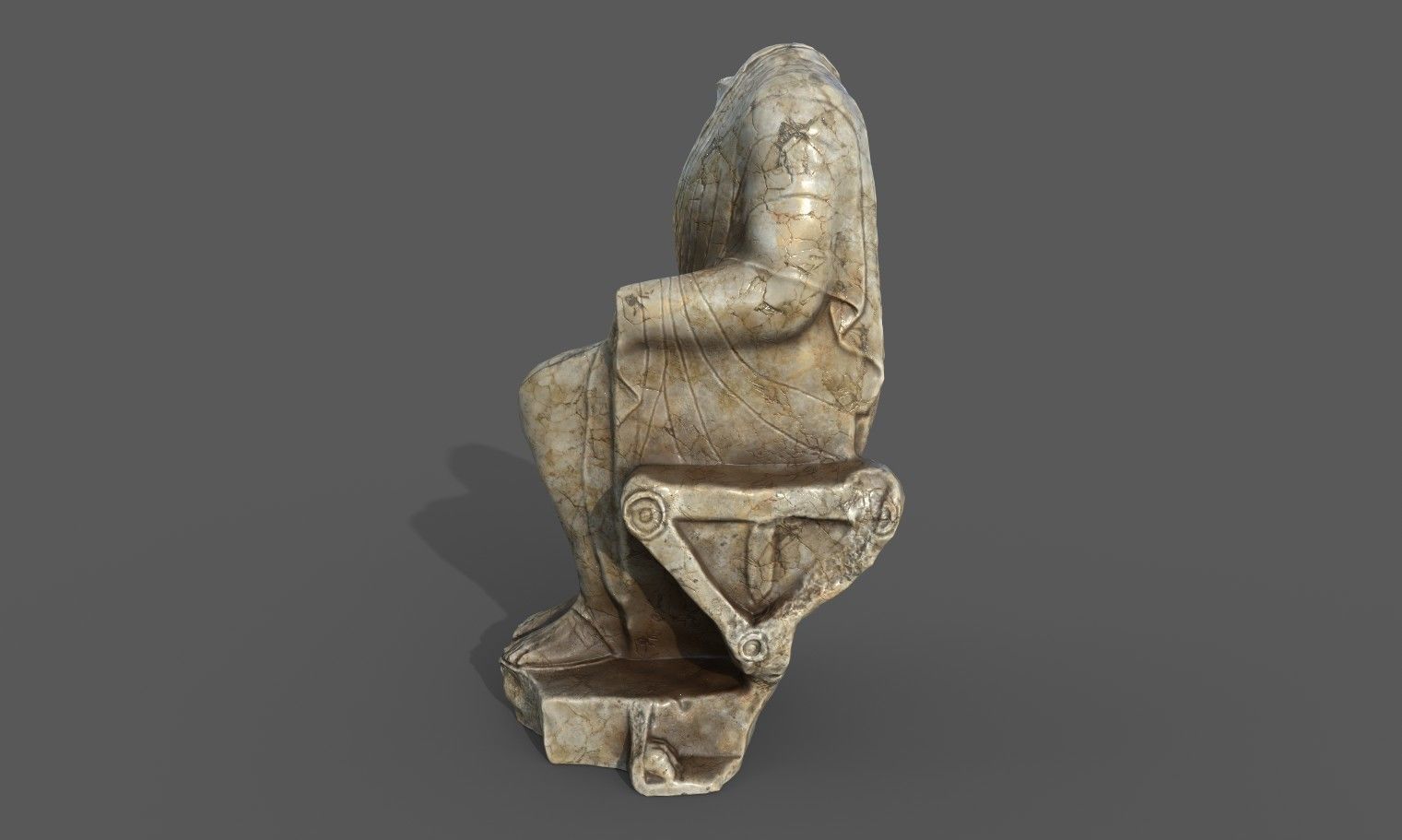 Statue of  Dionysus  AKA  Bacchus  Low-poly 3D model_12
