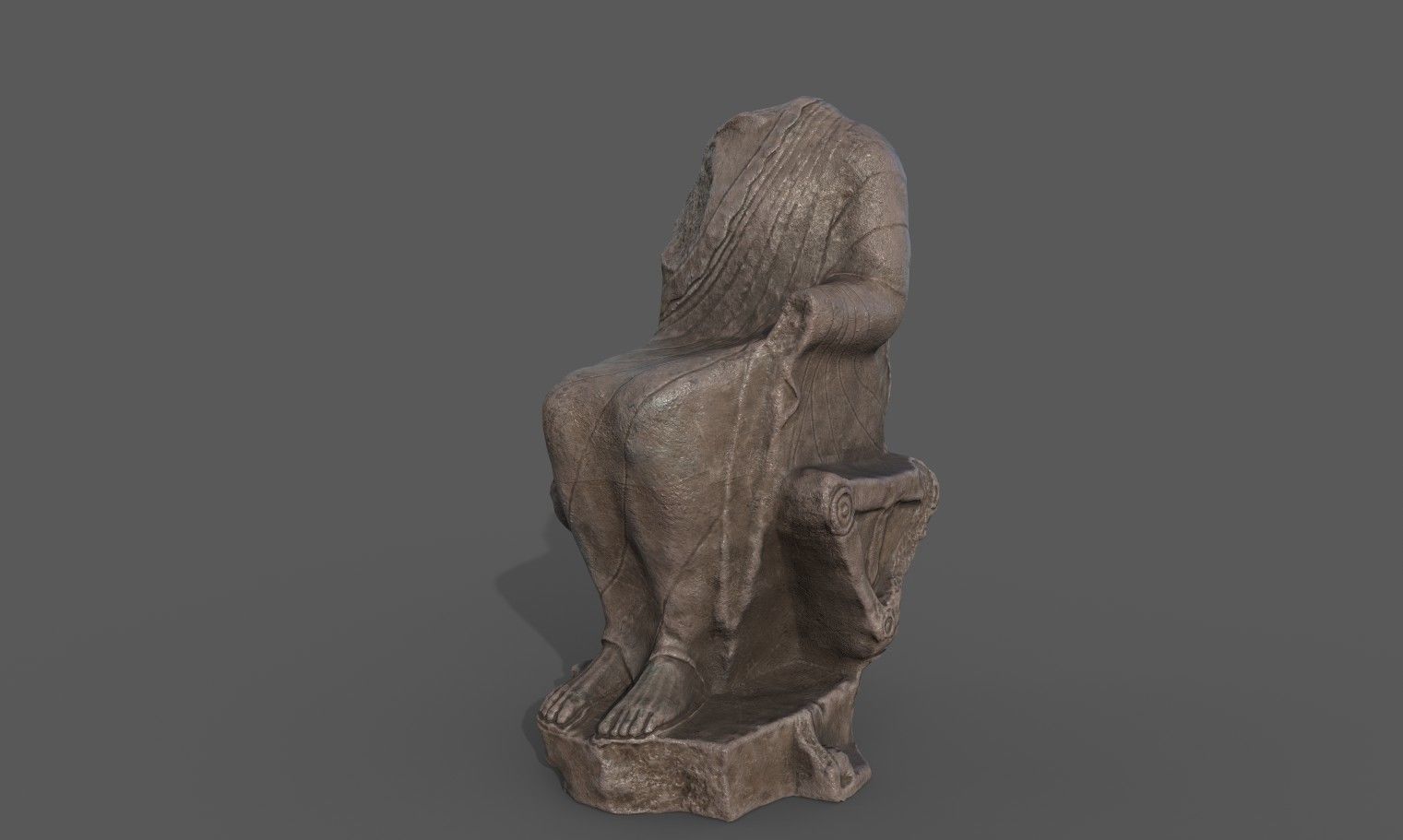Statue of  Dionysus  AKA  Bacchus  Low-poly 3D model_2