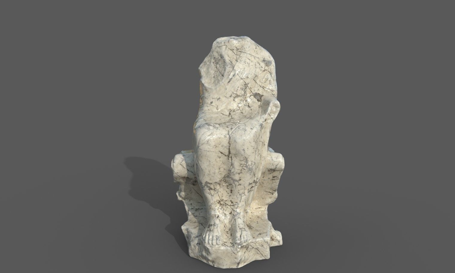 Statue of  Dionysus  AKA  Bacchus  Low-poly 3D model_19