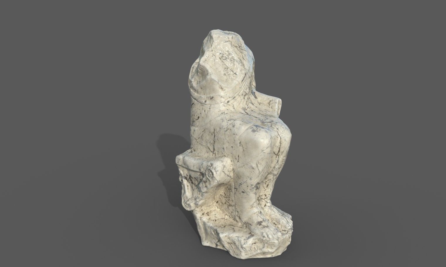 Statue of  Dionysus  AKA  Bacchus  Low-poly 3D model_18