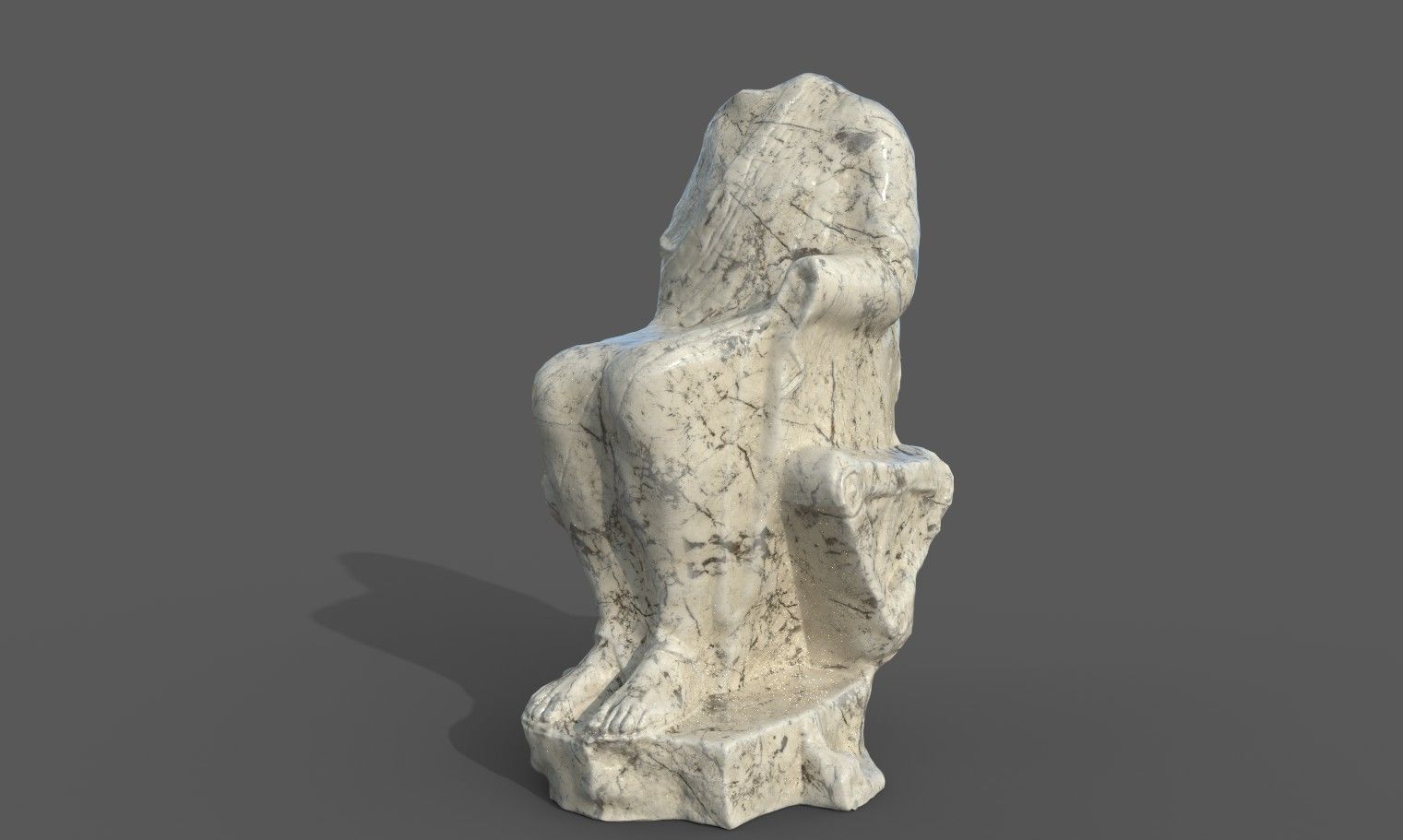 Statue of  Dionysus  AKA  Bacchus  Low-poly 3D model_20