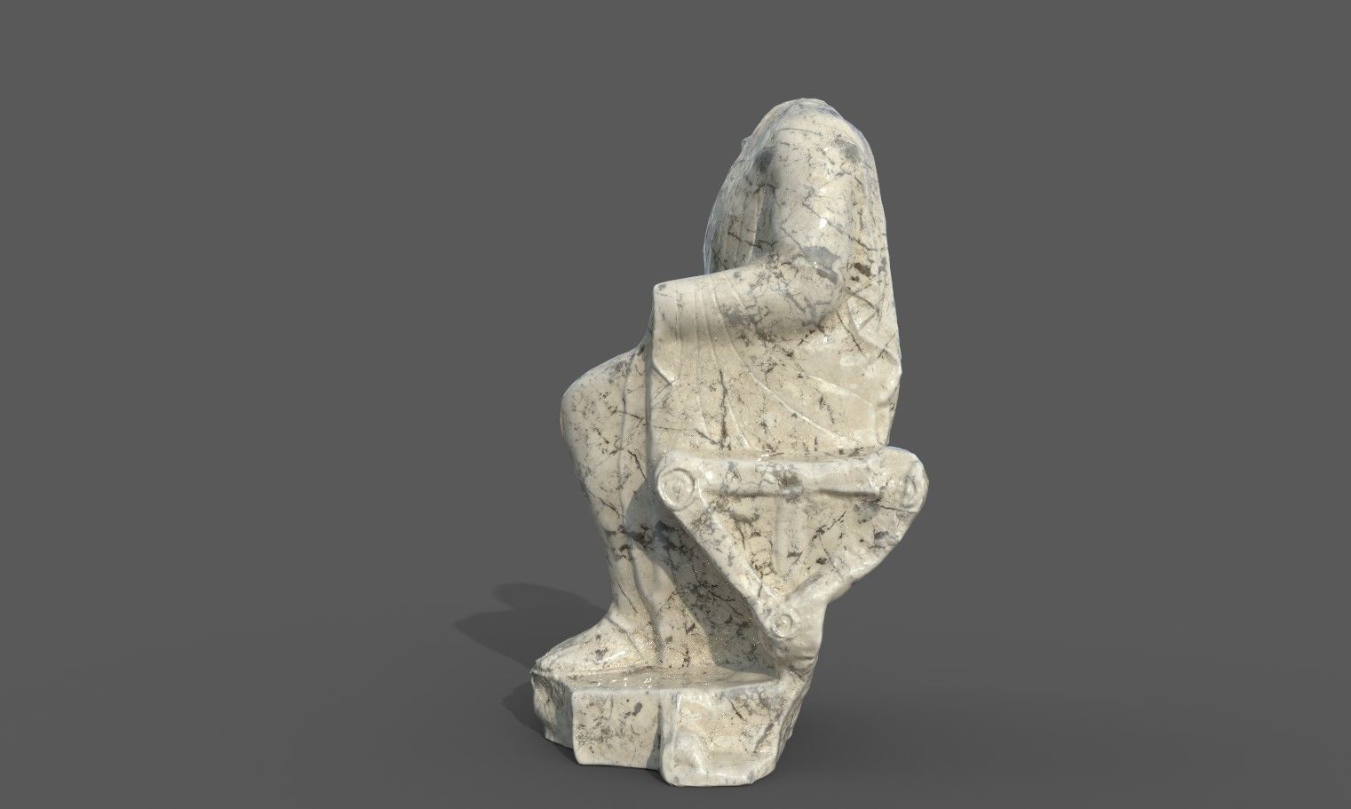 Statue of  Dionysus  AKA  Bacchus  Low-poly 3D model_21