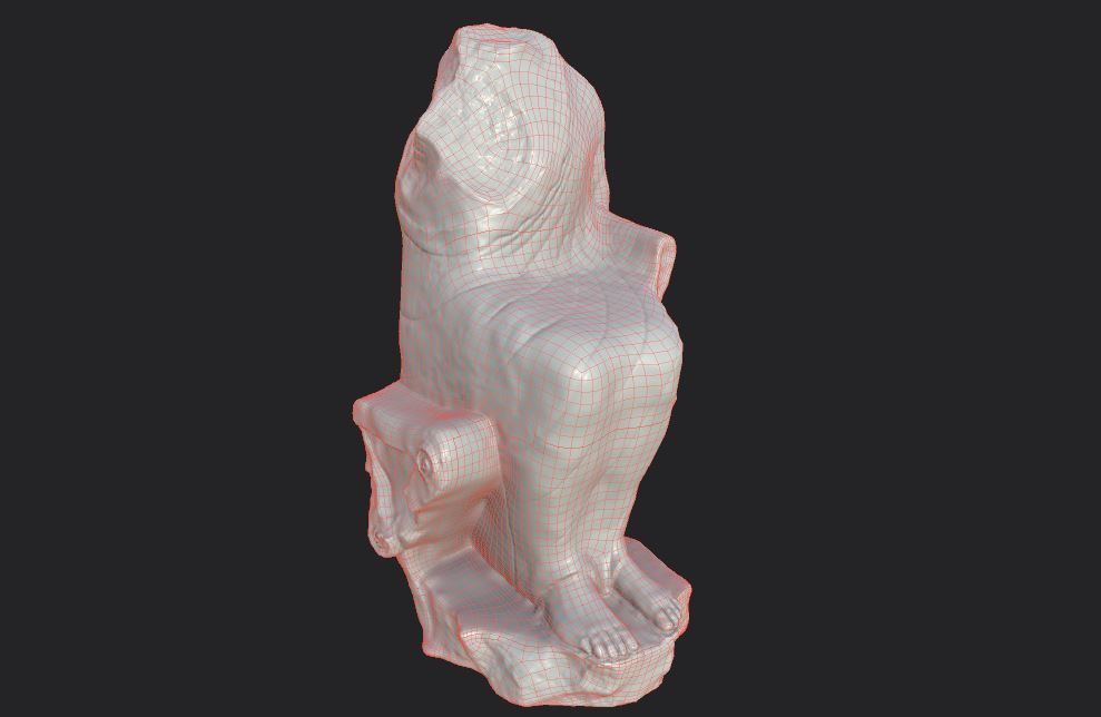 Statue of  Dionysus  AKA  Bacchus  Low-poly 3D model_34