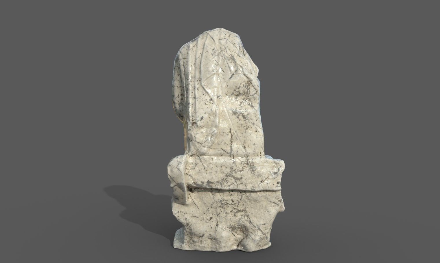 Statue of  Dionysus  AKA  Bacchus  Low-poly 3D model_23
