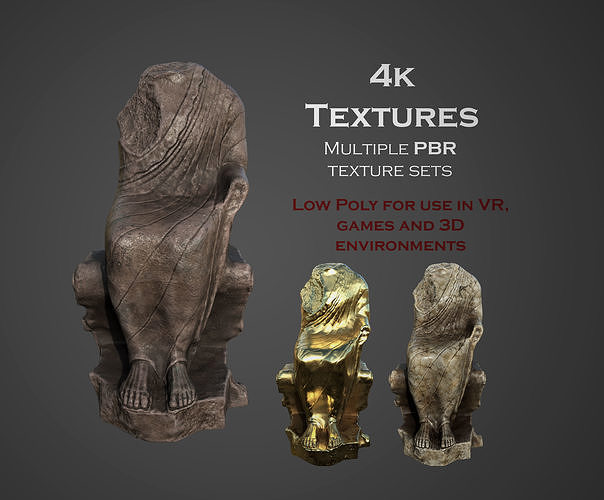 Statue of  Dionysus  AKA  Bacchus  Low-poly 3D model