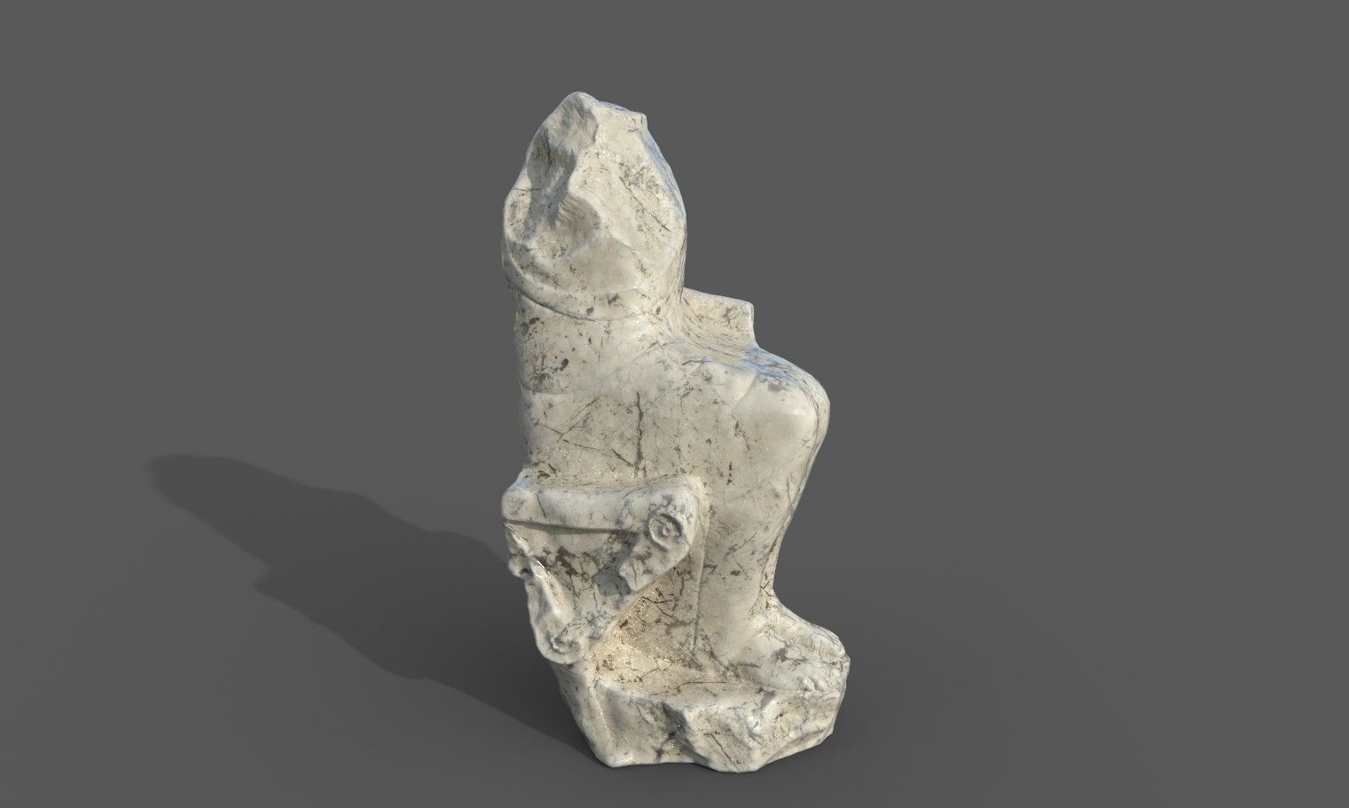Statue of  Dionysus  AKA  Bacchus  Low-poly 3D model_17