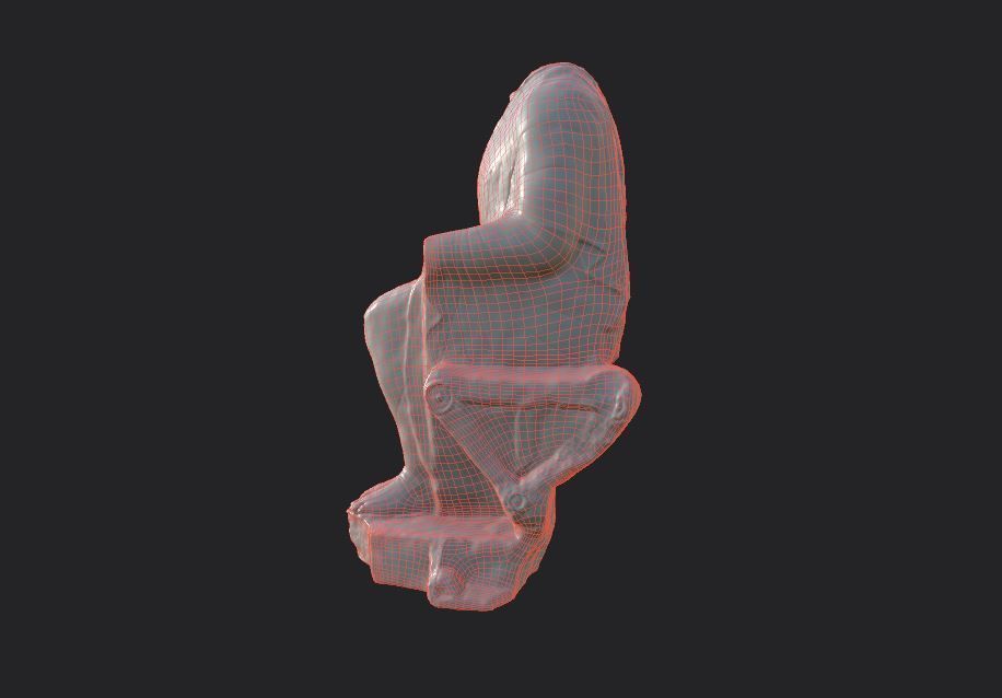 Statue of  Dionysus  AKA  Bacchus  Low-poly 3D model_31