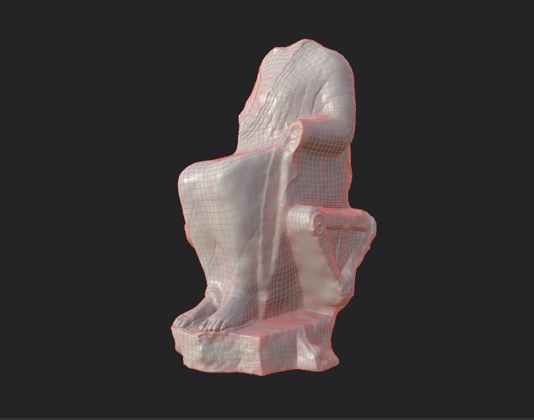 Statue of  Dionysus  AKA  Bacchus  Low-poly 3D model_32