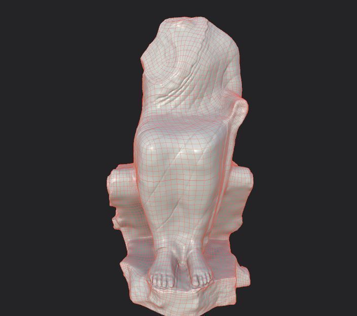 Statue of  Dionysus  AKA  Bacchus  Low-poly 3D model_33