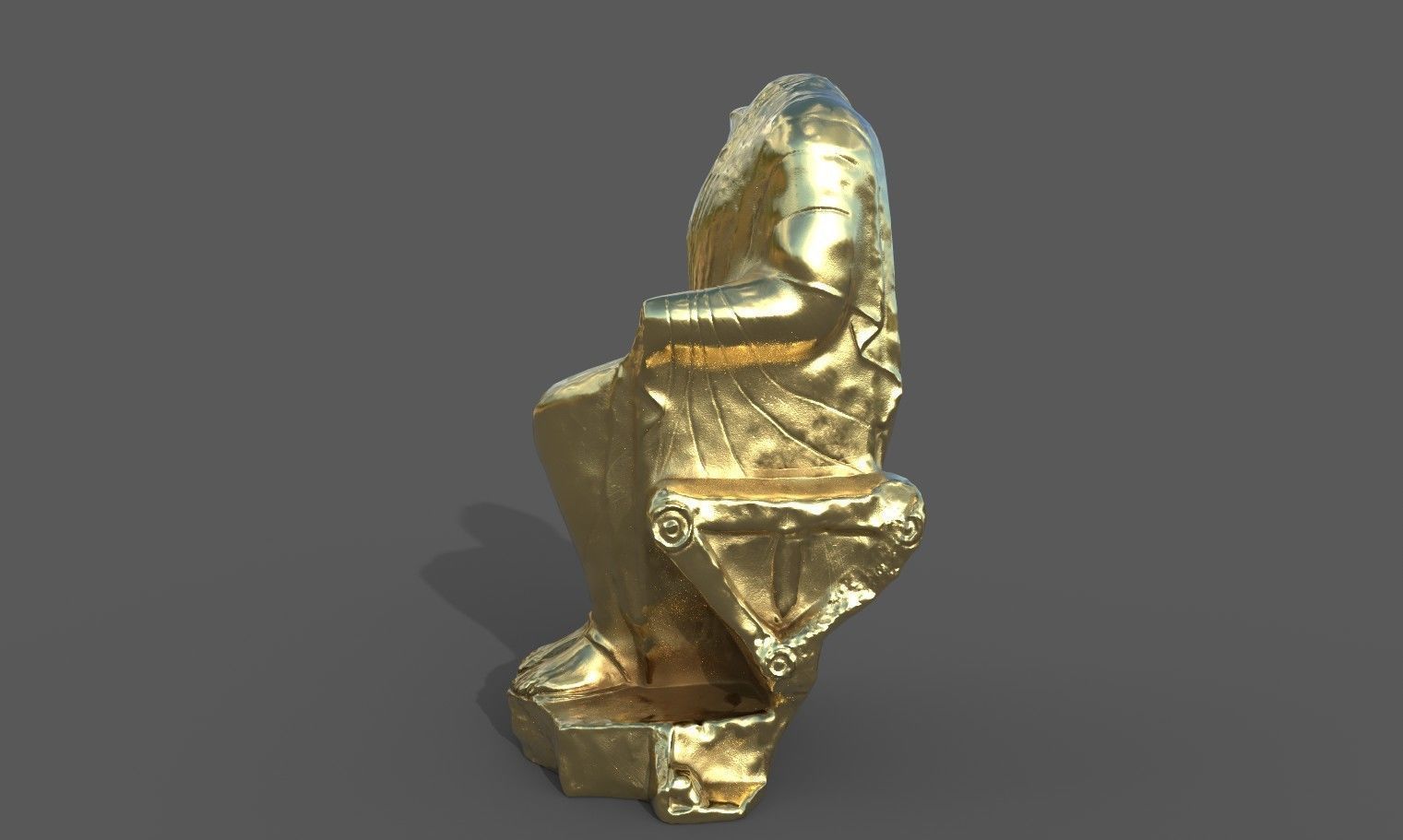 Statue of  Dionysus  AKA  Bacchus  Low-poly 3D model_27