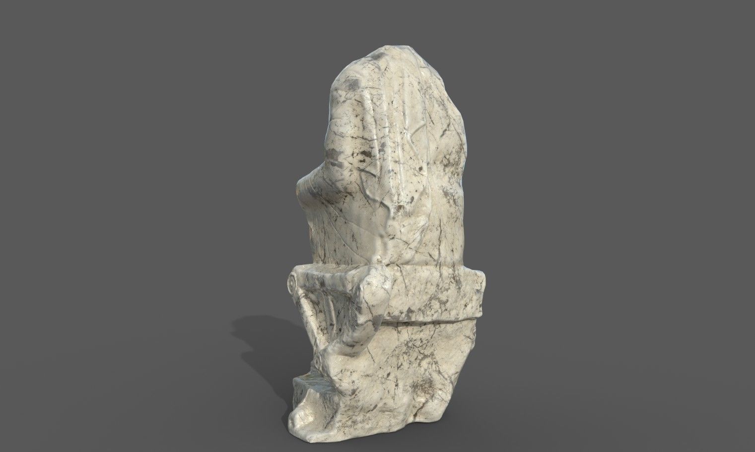 Statue of  Dionysus  AKA  Bacchus  Low-poly 3D model_22