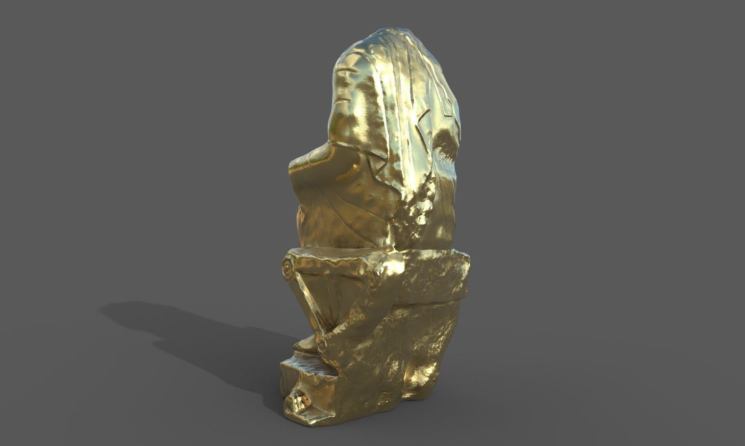 Statue of  Dionysus  AKA  Bacchus  Low-poly 3D model_28