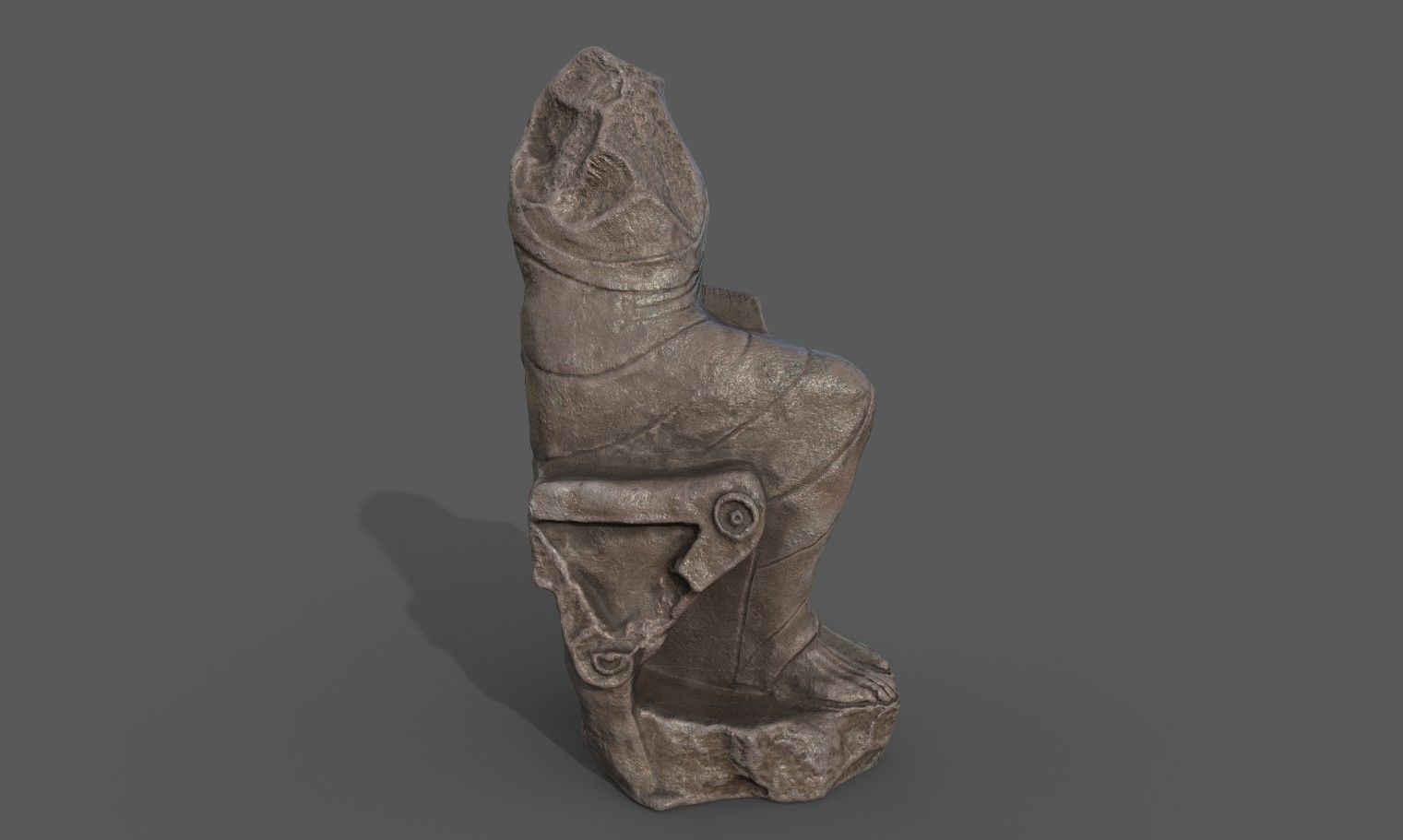 Statue of  Dionysus  AKA  Bacchus  Low-poly 3D model_7