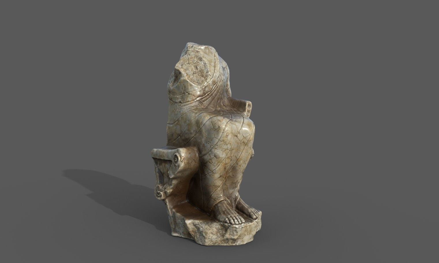 Statue of  Dionysus  AKA  Bacchus  Low-poly 3D model_9