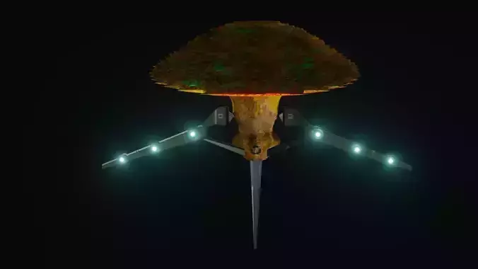 Fluing fly agaric and Fox Free low-poly 3D model