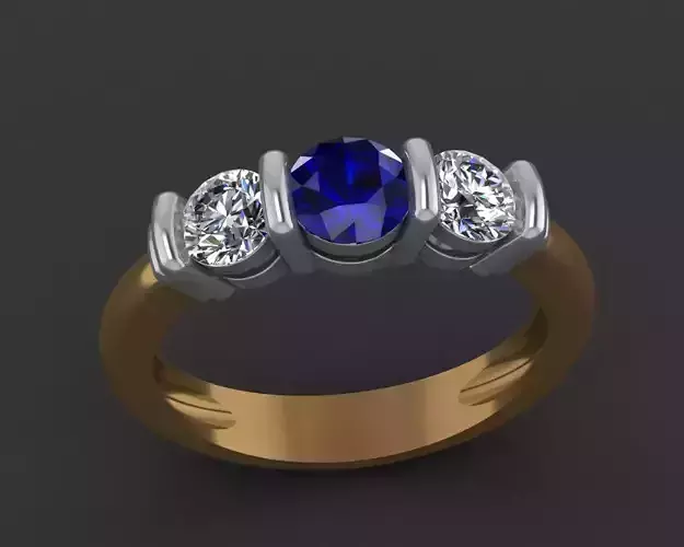Engagement ring with three stones