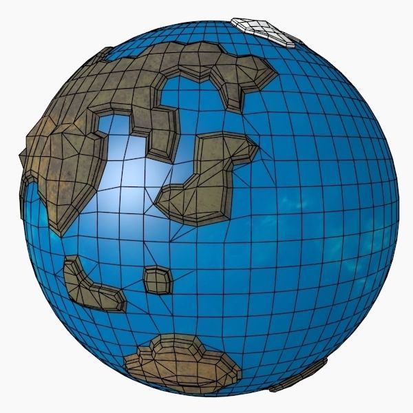 Caricature of Earth 3D model_8