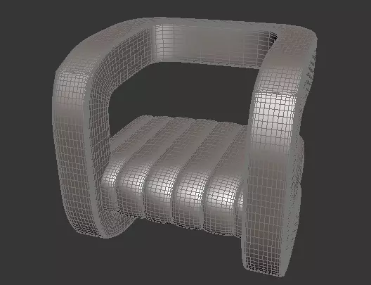 Armchair chair 3D model_0