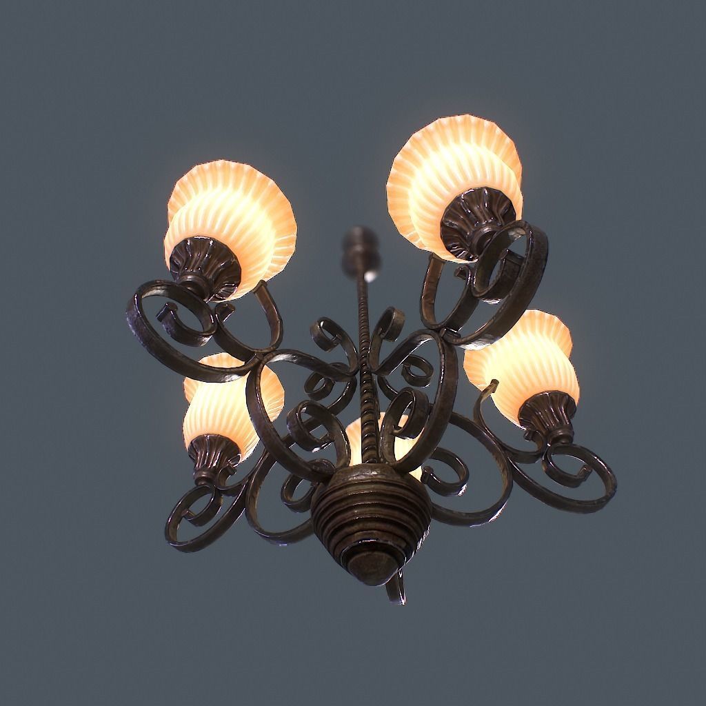 Chandelier v1 Low-poly 3D model_11
